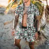 Tute da uomo Tuta Casual Summer Beach Camicia a maniche corte e pantaloncini Completo da vacanza Set da due pezzi hawaiano Abbigliamento maschile St