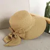 Large Brim Hats 2018 femmes chapeau de soleil grand arc large bord disquette été chapeaux pour femmes plage Panama paille seau chapeau Protection solaire visière Femme casquette R230214