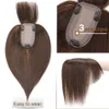 Synthetic s Snoilte 7x13cm Hair Toppers Human Silk Base Cilp 18 inch Natural 100 Clip In piece Fake 230214