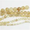 Cristal 8 mm prix usine pierre naturelle citrines lisses quartz perles en vrac 16 brins 6 8 10 12 mm taille de choix pour bijoux Makin Dhgarden Dhv1D