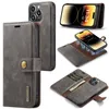 Detachable Magnetic Folio Phone Cases for iPhone 14 13 12 11 Pro Max XR XS 7 8 Plus SE2 SE3 Durable Multiple Card Slots Leather Wallet Clutch Kickstand Protective Shell