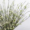 Decorative Flowers 1pc Peach Blossom Plastic Artificial Flower Branch For Home Living Room Arrangement Decor Long Fake