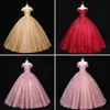 Elegant Women Sequins Evening Dresses A-Line Off Shoulder Long Ball Gown Robe De Soiree Sweet 16 Masquerade Quinceanera Prom Pageant Gowns
