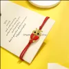 Link Chain Owl Red Flannelette Bracelet Creative Elegant Womens Party Accessories Fashion Cute Girl Jewelry Gifts Drop Delivery Brac Dhlen