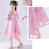 女の子のドレス中国の伝統的なドレスミディパーティーチョンサムQipao for Girls Costumes Year Closhing Princess Kids312years230214