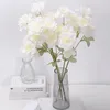 Flores decorativas O salão de casamentos de peônia de 6 cabeças de 6 cabeças