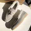 Projektant Loropiana Walk Buty Plush Lefu Buty królicze włosy owce zamszowe LP płaskie luzierki buty ciepłe buty damskie