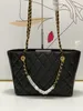 Clássico cc saco de luxo designer feminino compras moda bolsa um ombro mensageiro corrente bolsa caviar grande capacidade