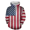 Hoodies masculinos 2023 Men/Mulheres Sorto Retro American Flag Casual Unisex Harajuku 3D Printing USA Jacket