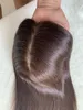 Parrucchino sintetico con clip per capelli per donna, personalizzato, top sottile, con base in seta, pezzo umano vergine marrone, perdita superiore 230214