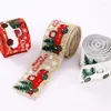 Decorações de Natal 1 Roll Ribbon Greath Bows Diy Fabric Swirl Burlap com Presente de Árvore de Edge Wired