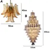 ペンダントランプカスタマイズされたマルチレイヤークリスタルシャンデリアデュプレックスホール大ランプラグジュアリーヨーロッパヴィラリビングルーム階段