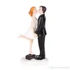 Wedding Cake Decoration White And Black Bride And Bridegroom Couple Figures Toppers Classic Kissing Hug Cheap