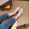 イタリアのデザイナーLoropiana Shoes LP Penny Loafers女性の春と秋の革のフラットボトムイギリスの特大の女性の靴