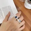 Bagues de cluster magnifiques bijoux en argent sterling 925 bande d'or blanc topaze bleue diamant femmes dames bague de fiançailles cadeaux pour les filles