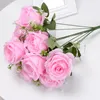 Decoratieve bloemen 10 hoofden/stel Rose Bruidal Bouquet Diy Wedding Floral Arrangement Accessories Kerst Decor PO Props kunstmatig