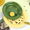 Plates Enamel Plate Colorful Starry Sky Dot Round Turnip Fruit Household Creative Ceramic Internet Sensation