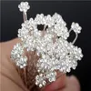 Ucuz toptan 20pcs düğün aksesuarları gelin inci saç tokaları çiçek kristal inci rhinestone saç pimleri klip nedime kadın saç takılar