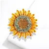 Broszki Vintage Cute Bee Sunflower for Women Summer Fashion Insect Daisy Flower Rhinestone BroOch Pin Bankiet Biżuter