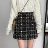 Skirts Tweed Skirt For Women In Autumn Spring Korean White Black Chic Short Skirt With High Waist Mini Skirts 230213