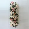 Decorative Flowers 50/100CM DIY Wedding Flower Row Wall Arrangement Supplies Peony Rose Artificial Decoration Iron Arch