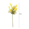 Decoratieve bloemen 38 cm nep Acacia kunstmatige gele mimosa spray cherry fruit tak trouwtafel decoratie plant