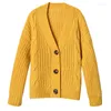 Suéter de punto de otoño para mujer, cárdigan de manga larga con botones, suéteres de punto, abrigo de gran tamaño para mujer, cálido para invierno, 2023