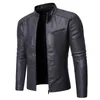 Vestes pour hommes PU Casual Veste en cuir Hommes Printemps Automne Manteau Moto Biker Slim Fit Outwear Mâle Noir Bleu Vêtements Plus Taille S-3XL 230214