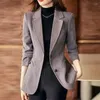 Damespakken 2023 Fashion Autumn Blazer Women's Koreaanse lange mouw Casual Office Elegante dames wollen jassen Tops vrouwelijk pak