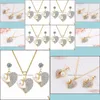 Ohrringe Halskette Party Schmuck Set für Kristall Diamante Hochzeit Braut und Brautjungfer Drop Delivery Sets Dhrfl