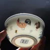 Kopjes schotels kleur kip kom cup thee jingdezhen single keramische handgemaakte schade chenghua antiek spelen kungfu set