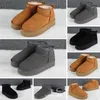 Boot Woman Shoes Platform Snow Boots Australien Päls Varma skor Real Leather Chestnut Ankel Fluffy Booties för 36-43