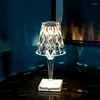 Table Lamps Crystal Simple Modern LED Desk Living Study Room Lighting Bedroom Bedside Bar Dining Reading Lights Touch Switch