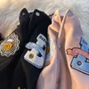 Erkek Hoodies Sweatshirts Pembe Sevimli Okul Beyzbol Üniformalı Kadın Bombacı Ceket Deri Kılı