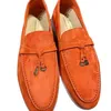 イタリアのデザイナーLoropiana Shoes 2023春と秋のLofoフラットシューズメタルボタンライトシューズLPプッシュニュートラルシングルシューズ