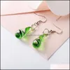 Dangle Lustre Murano Verre Boucle D'oreille Inspiration Art Baroque Lampwork Goutte D'eau Glacée Boucles D'oreilles Bijoux Pour Femmes Cadeau Longue Goutte Dhniv