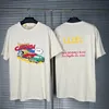 23ss Car Show Print men's t-shirts USA distressed Vintage Skateboard Men Women High Street Casual Plus Size Tshirt