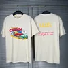 23SSカーショープリントメンズTシャツUSA不良ヴィンテージスケートボードメンズ女性ハイストリートカジュアルプラスサイズTシャツ