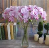 Decorative Flowers Beautiful 78cm Length Artificial Silk Phalaenopsis Butterfly Orchid Leaf Pot Flower Arrangement For Wedding Birthday