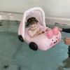 Bouée de sauvetage amovible pare-soleil dessin animé voiture bébé piscine flotteur anneau de natation avec volant siège de bain été plage fête piscine jouets J230424