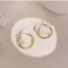 Boucles d'oreilles créoles mode couleur or ronde pour femmes tempérament rétro Clip sur bijoux cadeau