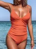 plus size one piece swimsuit z kontrolą brzucha