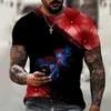 Herren-T-Shirts, Lucky Clothing, 3D-gedrucktes T-Shirt, Street-Fashion-Trend-Top, bequem, lässig, Lycra-Polyester-Material, Sommer