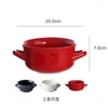 Skålar binaural skål keramik bakning röd soppa hög temperatur hushåll ugn bordsartikel kök