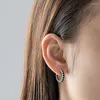 Orecchini a cerchio IOGOU Hoops 925 Sterling Silver 3mm Black Moissanite Stud per le donne Gioielli scintillanti Regali Prodotto di vendita superiore 2023