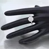 Anillos de racimo Original 925 Anillo de pan de plata esterlina con logotipo Oro rosa Amor Elegante Zircon grande