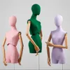 2023 Volledige vrouwelijke hoofdstoffen kunst mannequin naaien body houten arm poelie base bruiloft twist split vrouwen verstelbaar rek E146