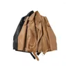 Kvinnorjackor Spring Autumn Faux Leather Women Lose Casual Coat Kvinnliga Drop-Shulder Motorcyklar Lokomotiv outkläder