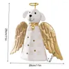 Christmas Decorations 11 Inch Golden Angel Dog Tree Toppers Ornaments Creative Cloth Treetop Hat For Xmas Holiday Party