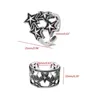 Cluster Rings 2Pcs Fashion Engagement Promise Halloween Punk Five-pointed Star Geometric Party Ring